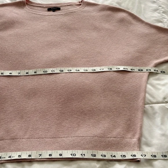 Quince Dolman Sweater Crew Cotton Cashmere Link Stitch Sugar Stone Sz M - Picture 14 of 16